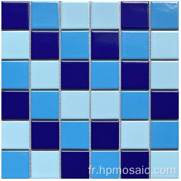 carreaux de mosaïque en porcelaine bleue mixte